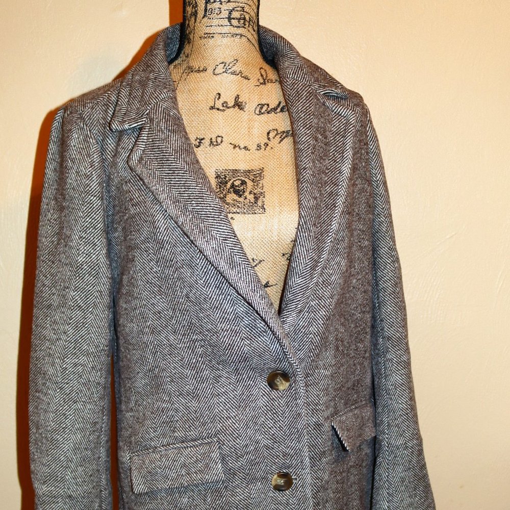 Herringbone Button Front Coat - image 1